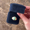 Vintage 14k Yellow Gold 2.44ct Jade Bold Etched Pear Cabochon Ring - Video showing the piece