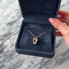 Vintage 14k Yellow Gold Blue Synthetic Sapphire Sleek Cabochon Charm Clip Charm / Pendant - Video showing the piece