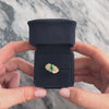Vintage 18k Yellow Gold .58ct Emerald .56cttw Diamond Fantastic Sparkling Swoop Ring - Video showing the piece