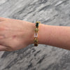 Vintage 18k Yellow Gold 5.75cttw Tourmaline 3.54ct Light Blue Topaz 2.95ct Morganite 2.91ct Smoky Citrine 2.82ct Green Quartz 2.55ct Amethyst Outstanding Scrolling Link Rainbow Bracelet - Video showing the piece