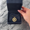 Vintage 14k Yellow Gold Blue Sapphire Etched Lobster Medallion Pendant - Video showing the piece