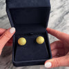 Vintage Italian 18k Yellow Gold Wonderful Satin Basket Omega Back Earrings - Video showing the piece