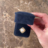 Vintage 18k Yellow Gold Pearl Diamond Sparkling Cushion Orbital Halo Ring - Video showing the piece