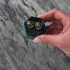 Vintage 14k Rose Gold 2.6cttw Blue Zircon Flashing Disk Stud Earrings - Video showing the piece