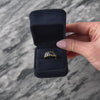 Vintage 18k Yellow Gold 1.7cttw Blue Sapphire Diamond Asymmetric Line Ring - Video showing the piece