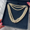 Vintage 18k White & Yellow Gold Pearl Green Beryl Diamond Necklace 17