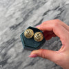 Vintage Italian 14k Yellow Gold Domed Flourish Openwork Omega-Back Earrings - Video showing the piece