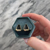 Vintage 14k Yellow Gold Diamond Onyx Bold Triangles Stud Earrings - Video showing the piece