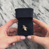Vintage 14k Yellow Gold Old Mine Cut Diamond Synthetic Ruby Natural Diamond Etched Dimensional Duo Twist Ring - Video showing the piece