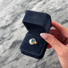 Vintage 10k Yellow & White Gold 1.51ct Blue Topaz Diamond Ribbed Accented Disc Ring - Video showing the piece