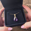 Vintage 14k Yellow Gold 16.09ct Amethyst Checkerboard Drop Enhancer Pendant