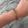 Vintage Heavy 14k Rosy Yellow Gold 6.35cttw Mint Pink Green Tourmaline 2.81cttw Garnet 2.55cttw Amethyst 2.1cttw Aquamarine Fantastic Chromatic Tennis Bracelet - Video showing the piece