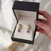 Vintage 14k Yellow Gold 3cttw Pink Tourmaline Shell Dangle Earrings - Video showing the piece