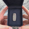 Antique Art Deco 14k White Gold Old European Cut Diamond Camphor Glass Brooch / Pin