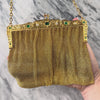 Antique 18k Yellow Gold 2.56cttw Emerald .86cttw Old Mine Cut Diamond Mesh Purse Apparel & Accessories - Video showing the piece