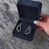 Vintage 18k White Gold 7cttw Sapphire .696cttw Diamond Abstract Swoops Earrings - Video showing the piece