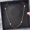 Vintage 14k Yellow Gold Pearl Lustrous Station Necklace - Video showing the piece