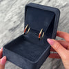 Vintage 14k Yellow Gold Glittering Enamel Accent Hoop Earrings - Video showing the piece