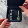 Estate Judith Ripka 18k Yellow Gold 13.17cttw Prasiolite 1.07cttw Tsavorite Garnet Diamond Fabulous Vivid Halo Dangle Earrings - Video showing the piece