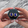 Vintage 14k Yellow Gold 6.5cttw Lapis Lazuli Ribbed Border Omega Earrings - Video showing the piece