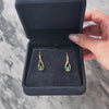 Vintage 14k Yellow Gold Emerald Diamond Elegant Teardrop Dangle Earrings - Video showing the piece