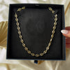 Vintage 10k Yellow Gold Puff Mariner Link Chain Statement Necklace - Video showing the piece