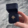 Vintage 10k Yellow Gold Ruby Diamond Bold Rhombus Basket Ring - Video showing the piece