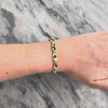 Vintage 14k Yellow Gold Opal Onyx Funky Geometric Inlay Bracelet - Video showing the piece