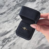 Vintage 14k Yellow Gold Blue Sapphire Diamond Delicate Halo Ring - Video showing the piece