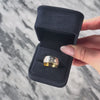 Vintage Heavy 14k White & Yellow Gold Diamond Celestial Wide Band Ring - Video showing the piece