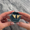 Vintage Large 14k Yellow Gold Brushed Artistic Stud Earrings - Video showing the piece