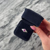 Estate 14k White Gold .7ct Pink Sapphire Diamond Dazzling Haloed Three-Stone Ring - Video showing the piece