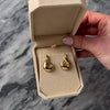 Vintage Lightweight 14k Yellow Gold Dual-Textured Swoop Stud Earrings - Video showing the piece