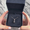 Vintage 14k White Gold .87cttw Blue Sapphire Diamond Fantastic Channel Scroll Slide Pendant - Video showing the piece