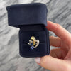 Vintage Heavy Platinum & 18k Yellow Gold 1.2cttw Blue Sapphire Diamond Duo Swooping Detail Ring - Video showing the piece