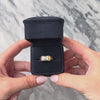 Vintage 20k White & Yellow Gold Old European Cut Diamond Wheat Column Ring 9.50