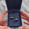 Vintage 14k Yellow Gold Lapis Lazuli Bold Gleaming Octagonal Cufflinks - Video showing the piece