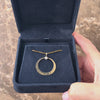 Vintage 14k Yellow Gold Diamond Chic Hammered Ring Dangle Pendant