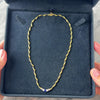 Vintage 18k Yellow & White Gold .61ct Blue Sapphire Diamond Raindrop Necklace 16