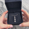 Vintage 14k White Gold Rose Cut Diamond Graduating Sparkling Halo Pendant