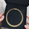 Vintage Italian Substantial 14k Yellow Gold Dual-Texture Chic Oblong Link Necklace - Video showing the piece