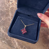 Vintage 10k Yellow Gold 3.55cttw Dark Pink Garnet Vibrant Berry Star Pendant - Video showing the piece