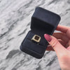 Vintage 14k Yellow Gold Diamond Onyx Striking Square Halo Ring - Video showing the piece