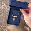 Antique Edwardian 10k Rosy Yellow & Green Gold Old European Old Mine Cut Diamond Stunning Textured Buttercup Lavalier Teardrop Necklace - Video showing the piece
