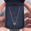 Vintage 14k White Gold Blue Sapphire Diamond Sweet Heart Halo Necklace - Video showing the piece