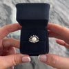 Vintage 18k White Gold Pearl Diamond Sparkling Burst Halo Ring - Video showing the piece