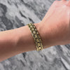 Vintage Italian 14k Yellow Gold Lovely Dual-Texture Geometric Link Bracelet - Video showing the piece