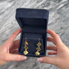 Vintage 18k Yellow Gold Gleaming Kite Dangle Earrings - Video showing the piece