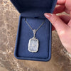 Antique Art Deco 14k White Gold Camphor Glass Diamond Striking Ornate Framed Necklace - Video showing the piece
