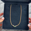Vintage 14k Yellow Gold Diamond Emerald Fantastic Channel-Set Chevron Necklace - Video showing the piece